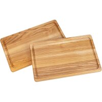 Wooden cutting board rectangular with juice groove made of oiled core ash FSC® certified - 40 x 25 x 2 cm