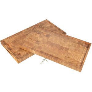 Wooden chopping block / chopping board made of end grain oak - 54 x 30 x 4 cm