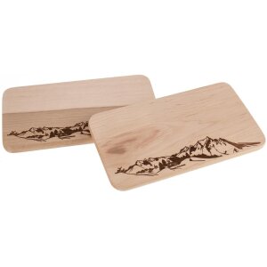 Schneidebrett FSC® Erle 22,5 x 12,5 cm - Alpen Panorama