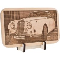Photo Engraving on FSC® Alder Board 26 × 15 cm with stand