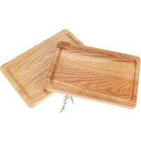 Oiled ash cutting board with juice groove - 30 x 20 x 2.1 cm