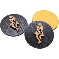Self-adhesive door sign - FSC® oiled oak on FSC®...