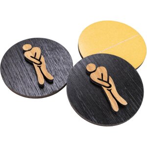 Türschild aus FSC® Eiche geölt / schwarz gebeizt - Toilettenschild Mann dringend