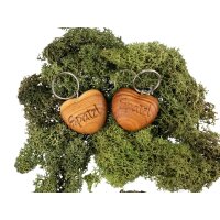 Wooden heart key ring made of oiled cherry - Spatzl