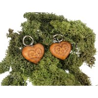 Wooden heart key ring made of oiled cherry - heart with...