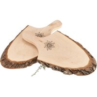 Serving Board 36–42 cm with Bark & Edelweiss...