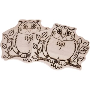 Chopping board made of FSC® maple wood in animal shape - owl