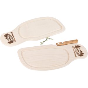 Cutting board with knife slot with groove and knife slot made of FSC® maple 28 x 11 x 1 cm incl. Black Forest branding
