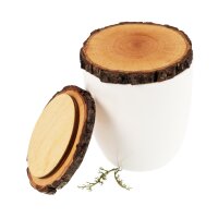 Glas Abdeckung aus Erlen Baumscheibe geölt mit Rinde...