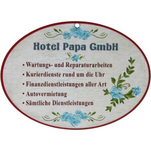Wooden saying signs colorful printed 18 x 13 cm - Hotel Papa GmbH