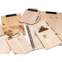Wooden clipboard made from Swiss stone pine wood