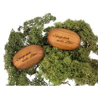 Wooden hand flatterer made of oiled cherry in stone shape...