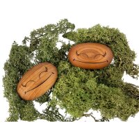 Wooden hand flatterer made of oiled cherry in stone shape...