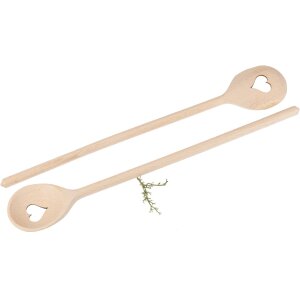 Holz Kochlöffel aus Buche – 30 cm – Runde Laffe mit Herz-Ausschnitt