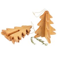3D-Weihnachtsschmuck - Erle - geölt - mit Band -...