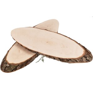 Baumscheibe oval aus FSC® Erlenholz ca. 56 - 66 x 2,5 cm | Rindenscheibe