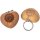 Wooden heart key ring made of oiled cherry - edelweiss