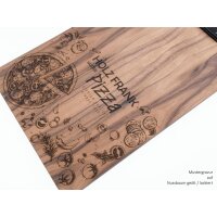 Klemmbrett mit Holzklemme aus Nussbaum Holz geölt DIN A4 Schraubenfarbe Gold