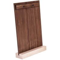 Klemmbrett mit Holzklemme aus Nussbaum Holz geölt DIN A5 Schraubenfarbe Schwarz