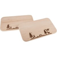Schneidebrett Erle 26 x 15 cm - Wald Panorama