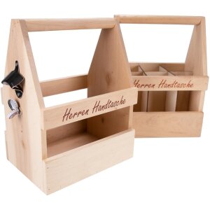Holz Bierträger aus FSC® Erle – „Herren Handtasche“ | 6er Flaschenträger
