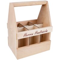 Holz Bierträger aus FSC® Erle – „Herren Handtasche“ | 6er Flaschenträger