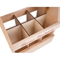 Holz Bierträger aus FSC® Erle – „Herren Handtasche“ | 6er Flaschenträger