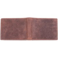 Leather wallet dark brown with photo engraving laser engraving on both sides