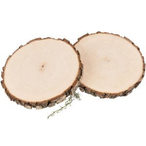 Alder Wood Slice round 16–19 cm – Bark disc for cutting board or rustic decor oiled