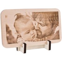 Fotogravur Laser auf FSC® Erle Brett mit Bild...