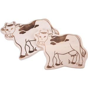 Schneidebrett aus FSC® Ahorn Holz in Tierform - Kuh