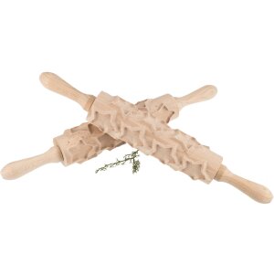 Dough roller with beech cookie cutter - 200 x 50 mm star