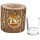 Wooden lantern with bark and backlit motif - mood chandelier squirrel