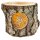 Wooden lantern with bark and backlit motif - mood chandelier ducks