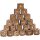 Rustic wooden lantern with bark and 3 backlit motifs - squirrel - owl - butterfly