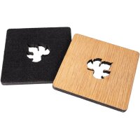 FSC®-certified oak coaster with felt back and vine...