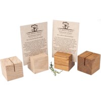 Holz Tischaufsteller in Würfelform aus Eichenholz -...