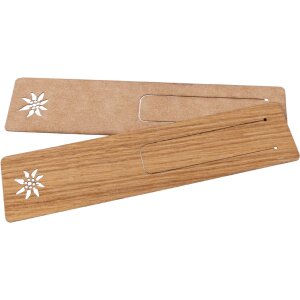 Oiled oak bookmark 150 x 35 x 0.7 mm - Edelweiss