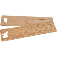 Oiled oak bookmark 150 x 35 x 0.7 mm - cow