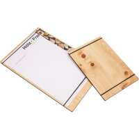 Holz Klemmbrett aus Zirbe geölt mit Gummibändern