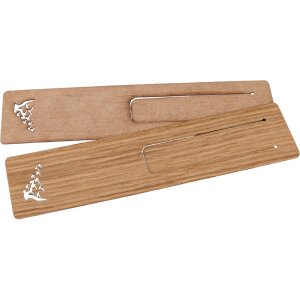Holz Lesezeichen aus Eiche geölt 150 x 35 x 0,7 mm - Vogelschwarm