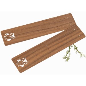 Holz Lesezeichen 150 x 35 x 0,7 mm aus Nussbaum geölt - Motiv: Eule