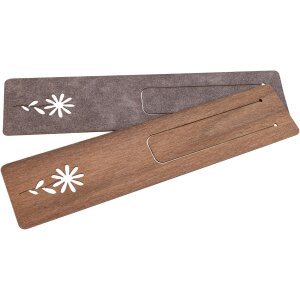 Wooden bookmark 150 x 35 x 0.7 mm oiled walnut - motif: flower