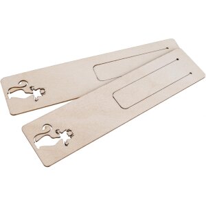 Holz Lesezeichen 150 x 35 x 1,5 mm aus Birke - Katze