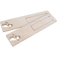 Wooden bookmark 150 x 35 x 1.5 mm made of birch - cat