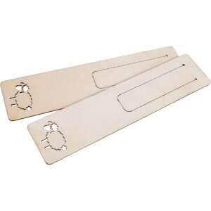 Holz Lesezeichen 150 x 35 x 1,5 mm aus Birke - Schaf