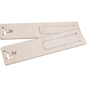 Holz Lesezeichen 150 x 35 x 1,5 mm aus Birke - springender Hirsch