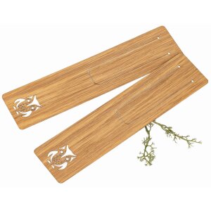 Wooden bookmark made of oiled oak 150 x 35 x 0.7 mm - Owl