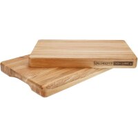 Oiled oak chopping block with recessed grips - 40 x 25 x 4 cm