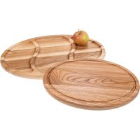 Snackbrett mit Fächern / Schneidebrett aus Eiche -...